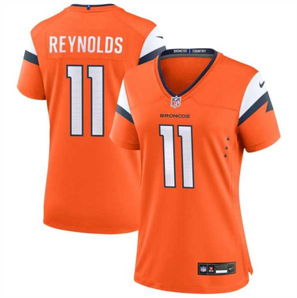 Women%27s Denver Broncos #11 Josh Reynolds Orange 2024 Stitched Jersey Dzhi